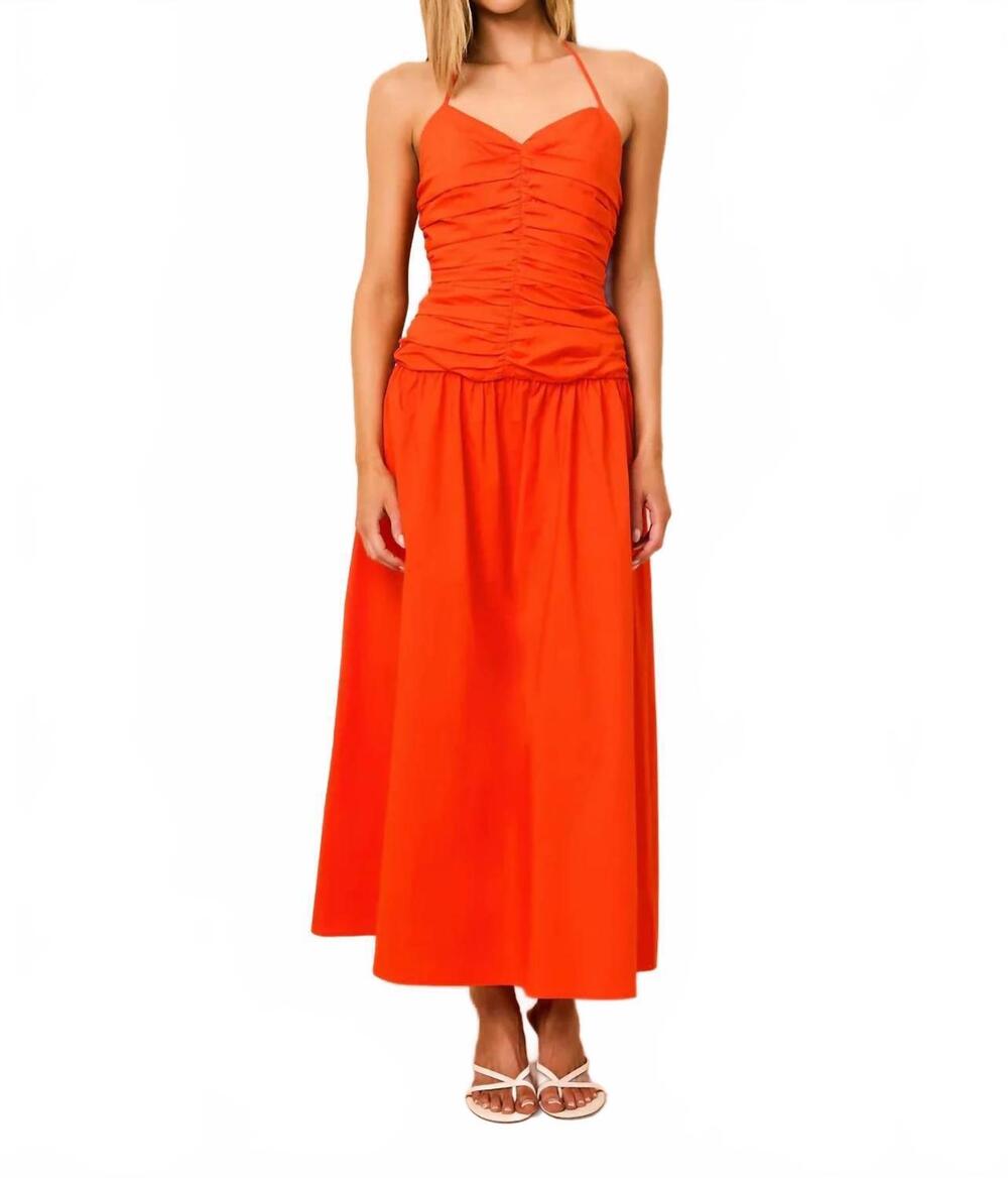 NEW SOLID & STRIPED adina midi dress in habanero